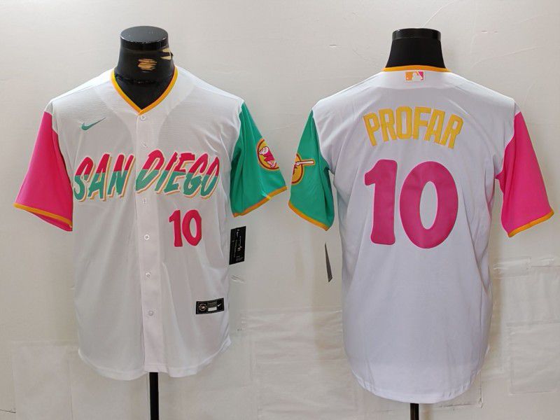 Men San Diego Padres #10 Profar White City Edition 2024 Nike MLB Jersey style 13->san diego padres->MLB Jersey